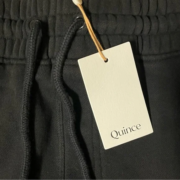Quince Sweat Pants Joggers XL Black Soft Fleece Tapered Active Stretch - Picture 3 of 3